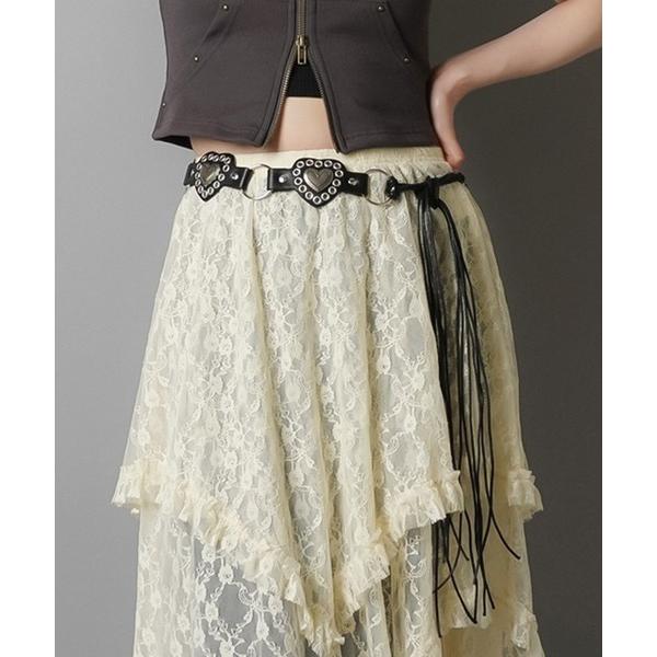 ベルト 合皮ウエスタンベルト/ハート レディース