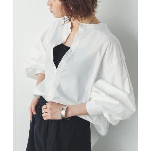 ブラウス シャツ 「WEB限定/別注」バンドカラー ボリュームスリーブ2WAYブラウス レディース