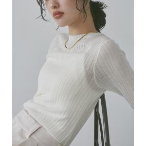 ニット セーター 「WEB限定/別注」ランダムリブ シアートップス レディース
