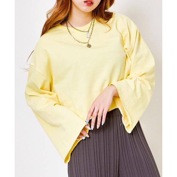 トレーナー スウェット 「短丈×フレア袖」レディース 裏毛 プルオーバー スウェット トップス 春秋...