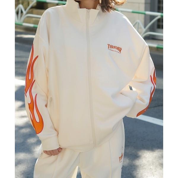 ジャージ Flame Sleeve TRACK JACKET/スラッシャーフレイム袖プリントトラック...