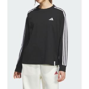 tシャツ エッセンシャルズ プラス スリーストライプス 長袖Tシャツ