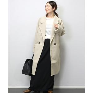 コート チェスターコート メルトンワイドカラーコクーンコート レディース