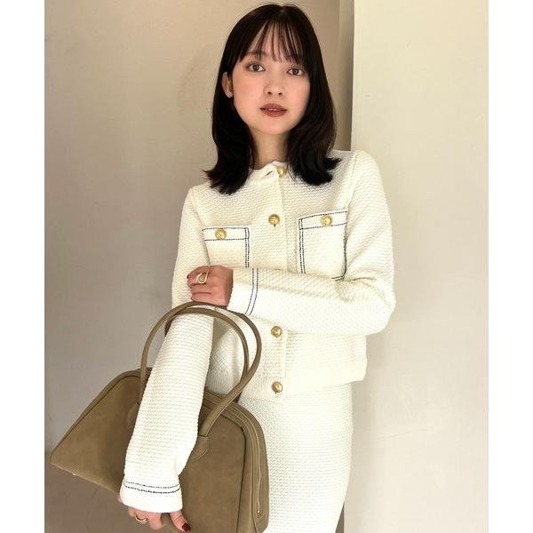 ジャケット ノーカラージャケット ノーカラーニットジャケット レディース