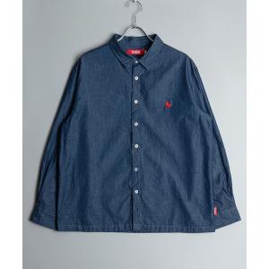 シャツ Healthknit Product ヘルスニットプロダクト コヨーテ 刺繍 デニム シャツ(GW) メンズ