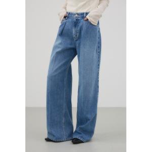ジーンズ デニム デニムパンツ タックワイドデニム レディース