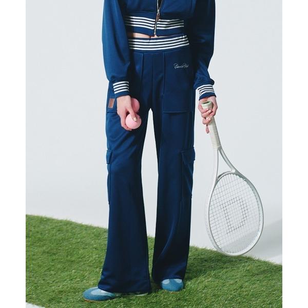 カーゴパンツ 配色ラインカーゴトラックパンツ レディース