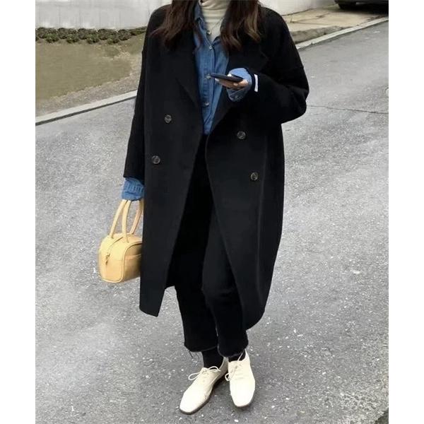 コート チェスターコート ピークドラペルロングコート レディース