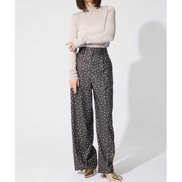 スラックス パンツ 「岡崎紗絵さん着用アイテム」センターピンタックジャストウエストパンツ　セットアッ...