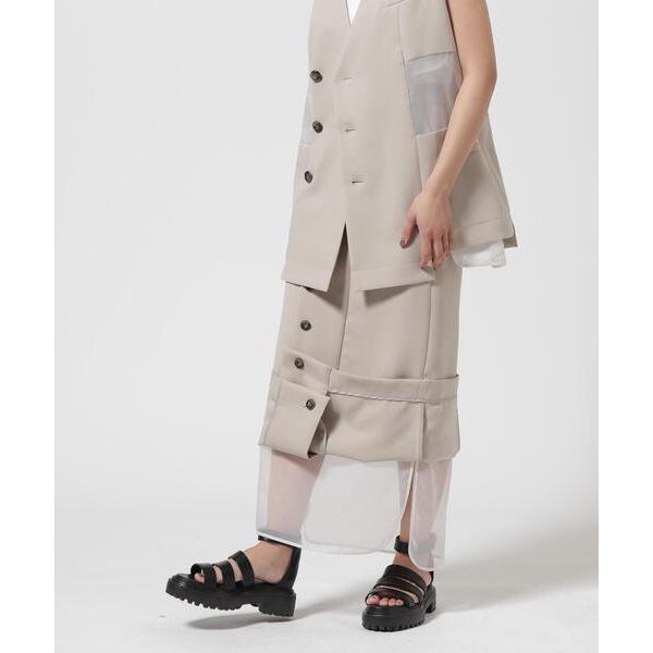 スカート UN3D./アンスリード/SHEER LAYERED SK/シアーレイヤードスカート