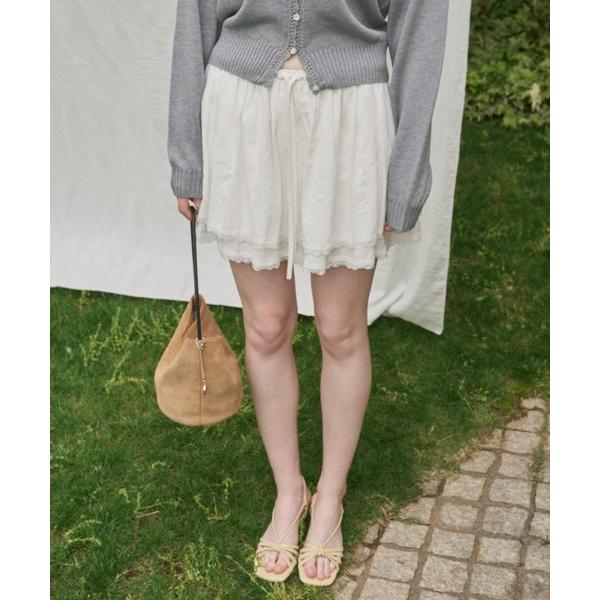 スカート hem lace cotton skirt / ヘムレースコットンスカート