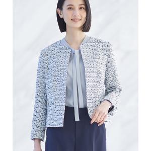 極美品✨24AW エムプルミエ ファンシーツイードノーカラージャケット 自由区｜カラミツイードノーカラー ジャケット | Rakuten Fashion(楽天