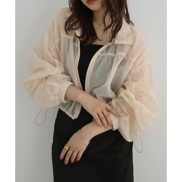 ブルゾン アウター ショート丈シアージップブルゾン レディース