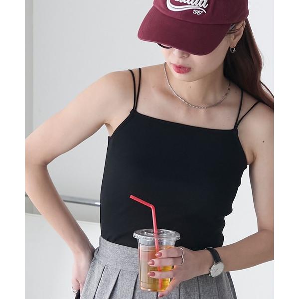 キャミソール カップ付きダブルストラップキャミソール