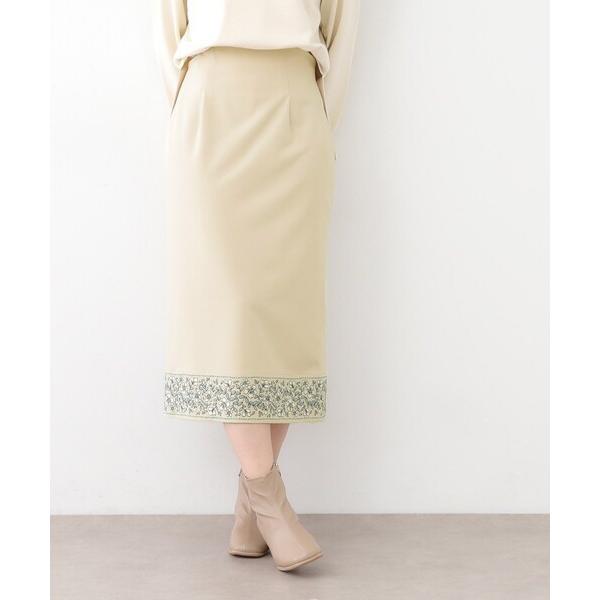 スカート 裾刺繍ストレートスカート