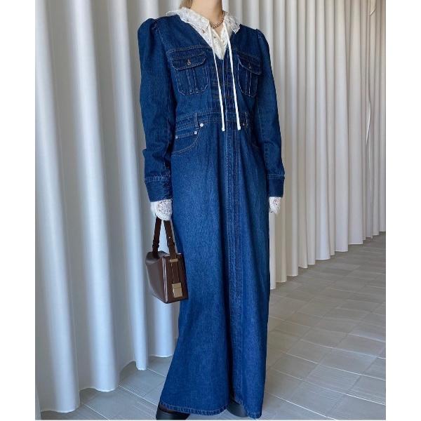 ワンピース ADORABLE BACK RIBBON DENIM DRESS
