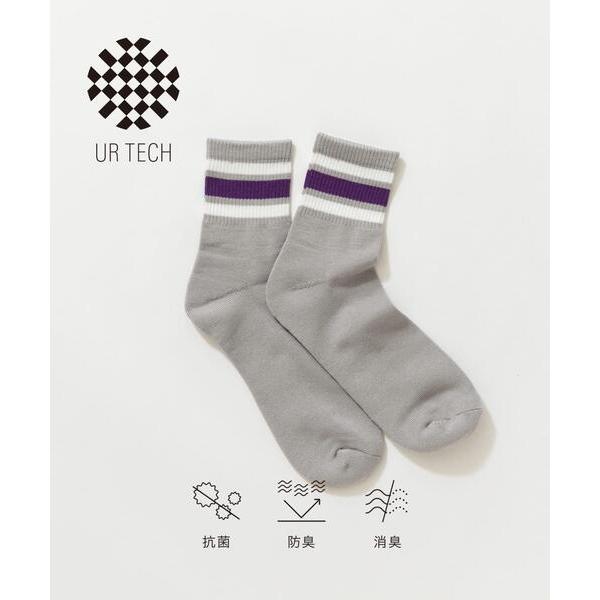 靴下 「UR TECH」ラインショートソックス メンズ