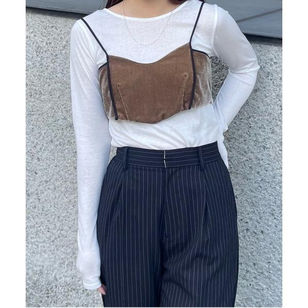 tシャツ VELOUR BRA SET CUT TOP レディース