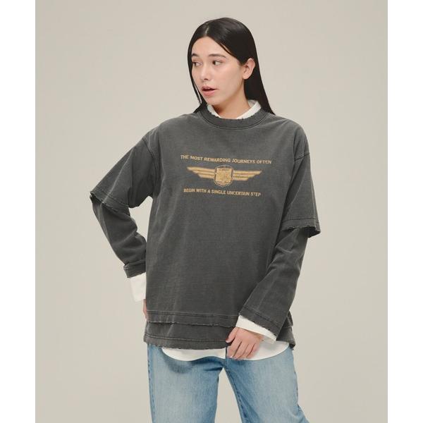 tシャツ 「eL」Layered Sleeve Pullover /287470 レディース