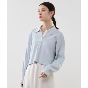 ニット セーター ポロ ニットプルオーバー レディース