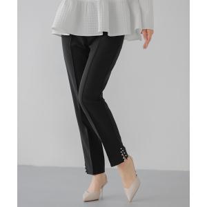 パンツ パールスリットテーパードパンツ レディース