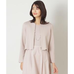 カーディガン スカラップジップ ショートカーディガン レディース