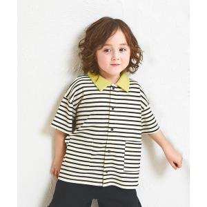 ブラウス シャツ 「ふんわりワッフル」「リンクコーデ」ポロ風 開襟シャツ キッズ 子供服 男の子 女の子
