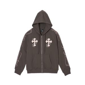パーカー 「日本限定」CROSS ZIP UP HOODIE/クロスジップアップフーディ レディース