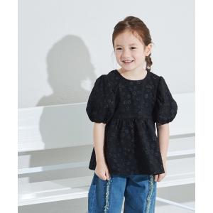 ブラウス シャツ バックリボン ジャガード花柄ブラウス キッズ 子供服 女の子