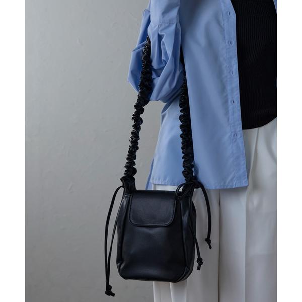 ショルダーバッグ バッグ リボンフラップギャザーショルダー レディース