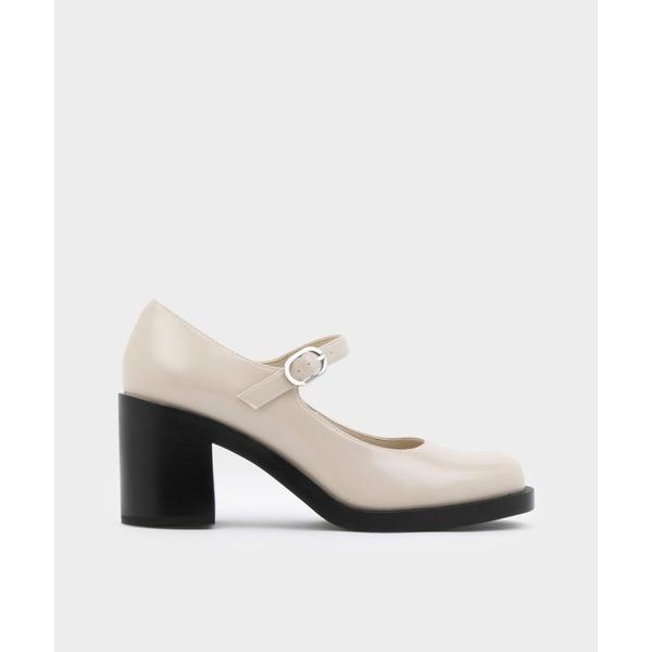 パンプス メリージェーン ブロックヒールパンプス