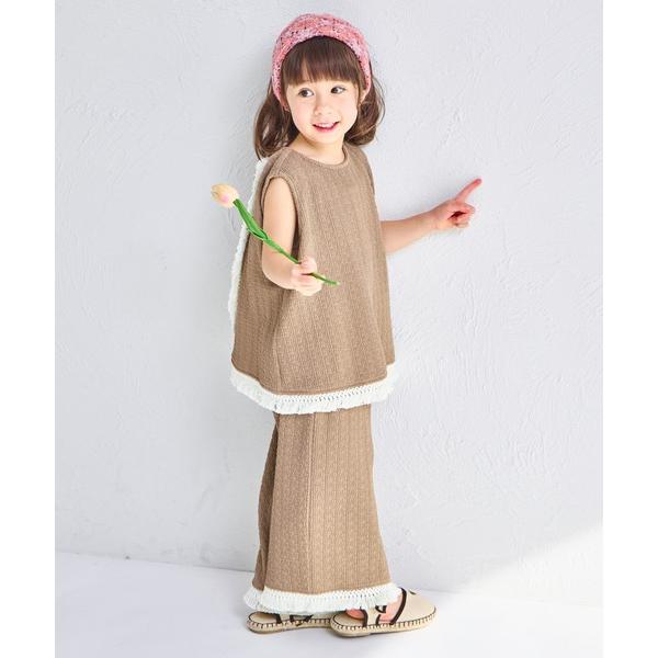セットアップ シボ素材 フリンジフリル セットアップ キッズ 子供服 女の子