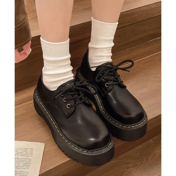 ローファー 「再入荷」トラックソール厚底シンプルオックスフォードシューズ レディース