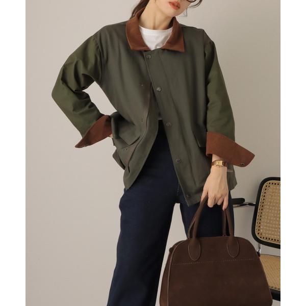 ブルゾン アウター bicolor corduroy work blouson /配色 コーデュロイ...