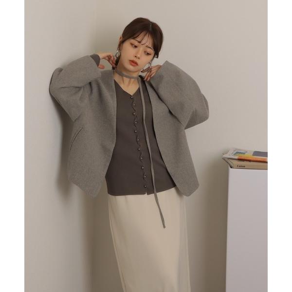 ジャケット ノーカラージャケット cache coeur middle jacket /ノーカラー ...