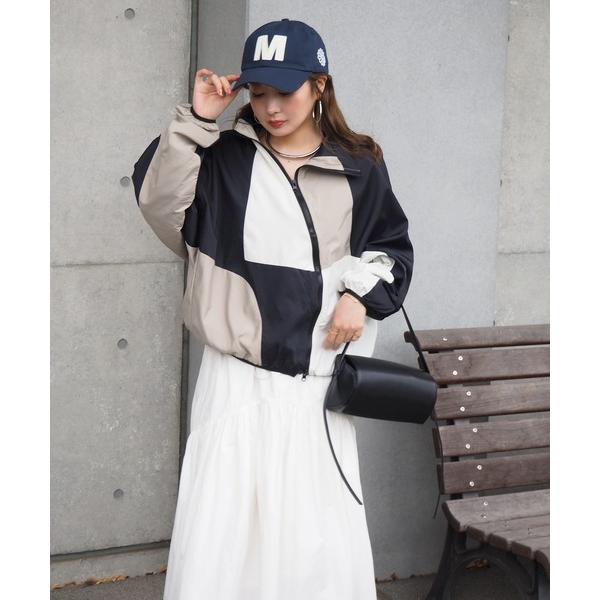 ブルゾン アウター bicolor zip-up blouson /配色ジップアップ ブルゾン レデ...