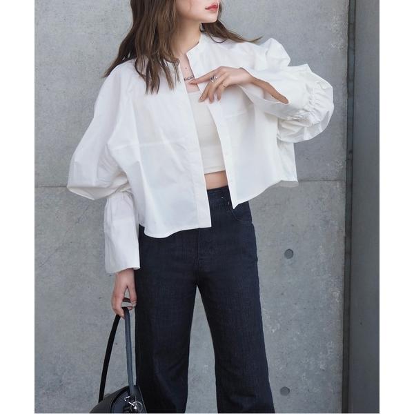 ブラウス シャツ volume sleeve cropped shirt /ボリュームスリーブ クロ...