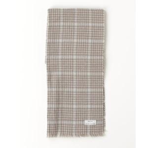 「Johnstons of Elgin」 チェック柄ストール - ベージュ メンズ
