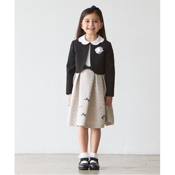フォーマル 発表会 卒園式 入学式 ジャガードリボンOP＋衿つきJKセット キッズ 子供服 女の子