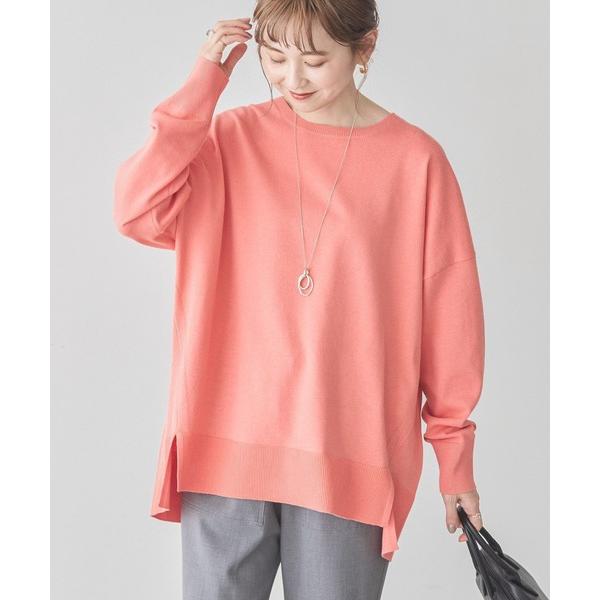 ニット セーター 前振りロングニットプルオーバー レディース