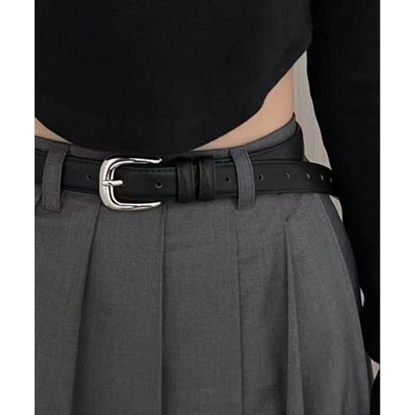 ベルト シルバー バックル レザー ベルト レディース