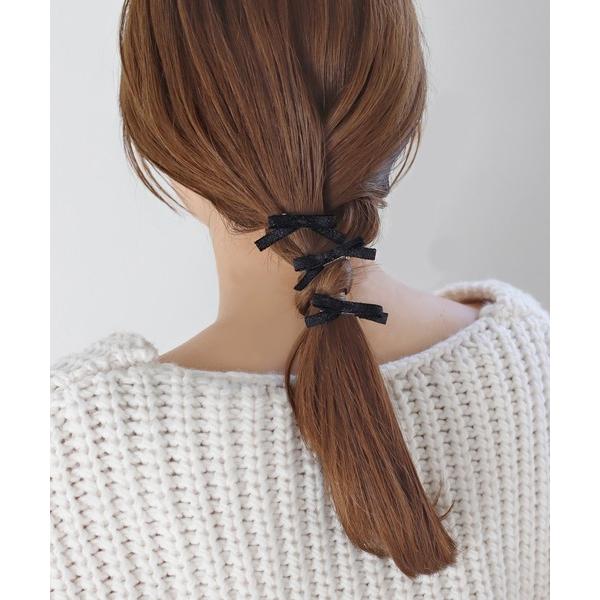 ヘアクリップ シャイニーリボンミニクリップ「3個セット」