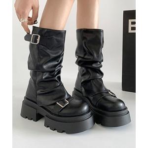ブーツ ショートブーツ 厚底カバーミドルブーツ レディース｜ZOZOTOWN Yahoo!店