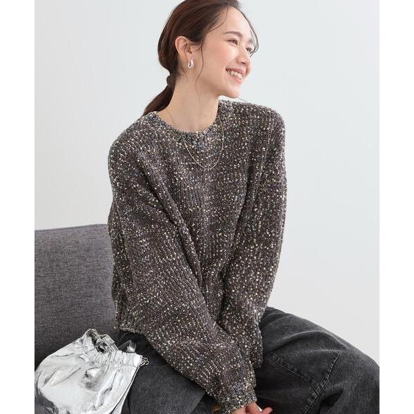 カーディガン 「前後2WAY/コンパクト丈」ぽこぽこ MIXニットカーディガン レディース