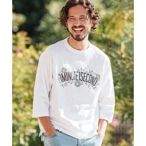 tシャツ mlt5051- monochrome flower logo print dry cotton cut＆sew ラグランカットソー