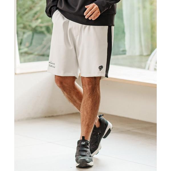 パンツ mp13194- color scheme line shorts with cursive...