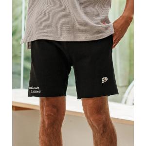 パンツ mp13197- cut off shorts with cursive embroidery ショートパンツ メンズ