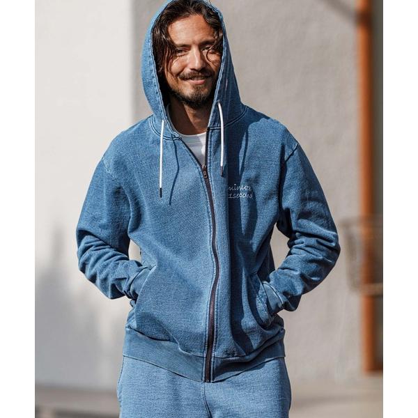 パーカー mpa3705- heavy weight knit denim parka with c...