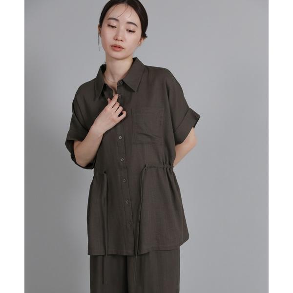 ブラウス シャツ 「Et」Linen Mix Waist Drawstring Blouse レディ...