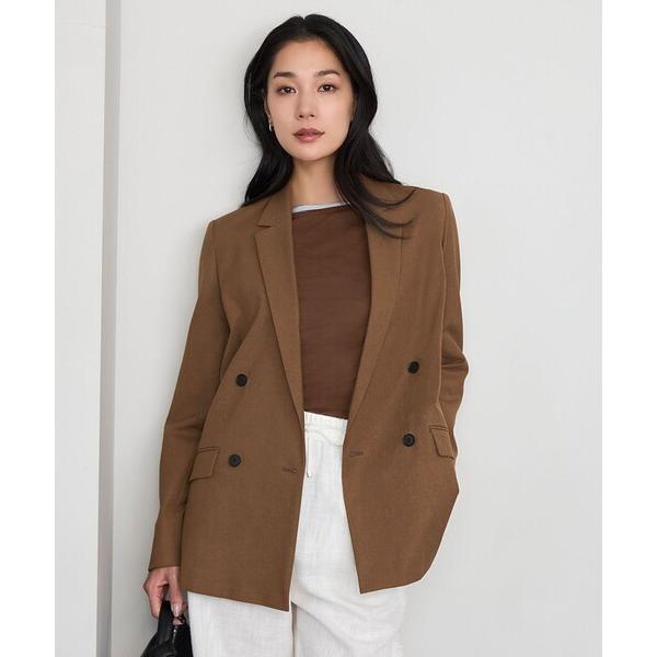 ジャケット テーラードジャケット LooseWeave ダブルブレストジャケット レディース